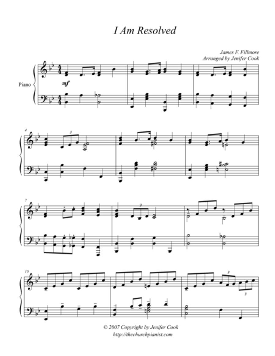 I Am Resolved Piano Solo scores gallery preview page 1
