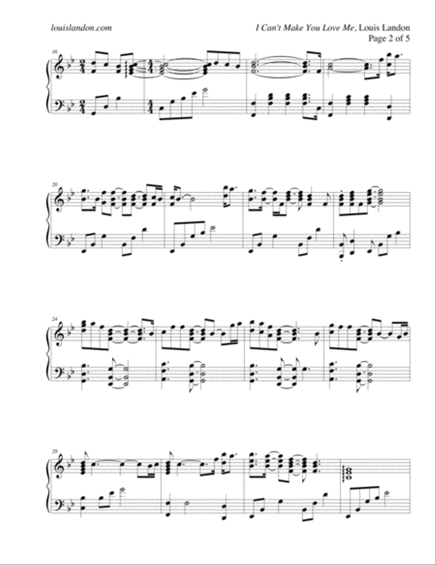 I Can't Make You Love Me Piano Solo scores gallery preview page 3