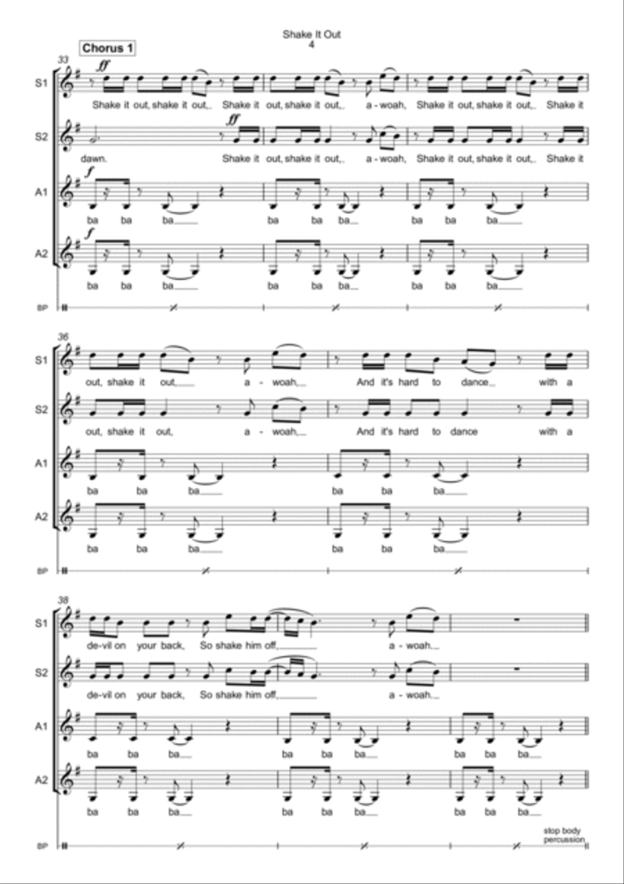 Shake It Out SSAA scores gallery preview page 4