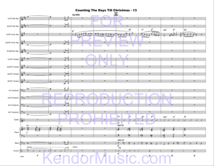 Counting The Days Till Christmas Jazz Ensemble scores gallery preview page 36