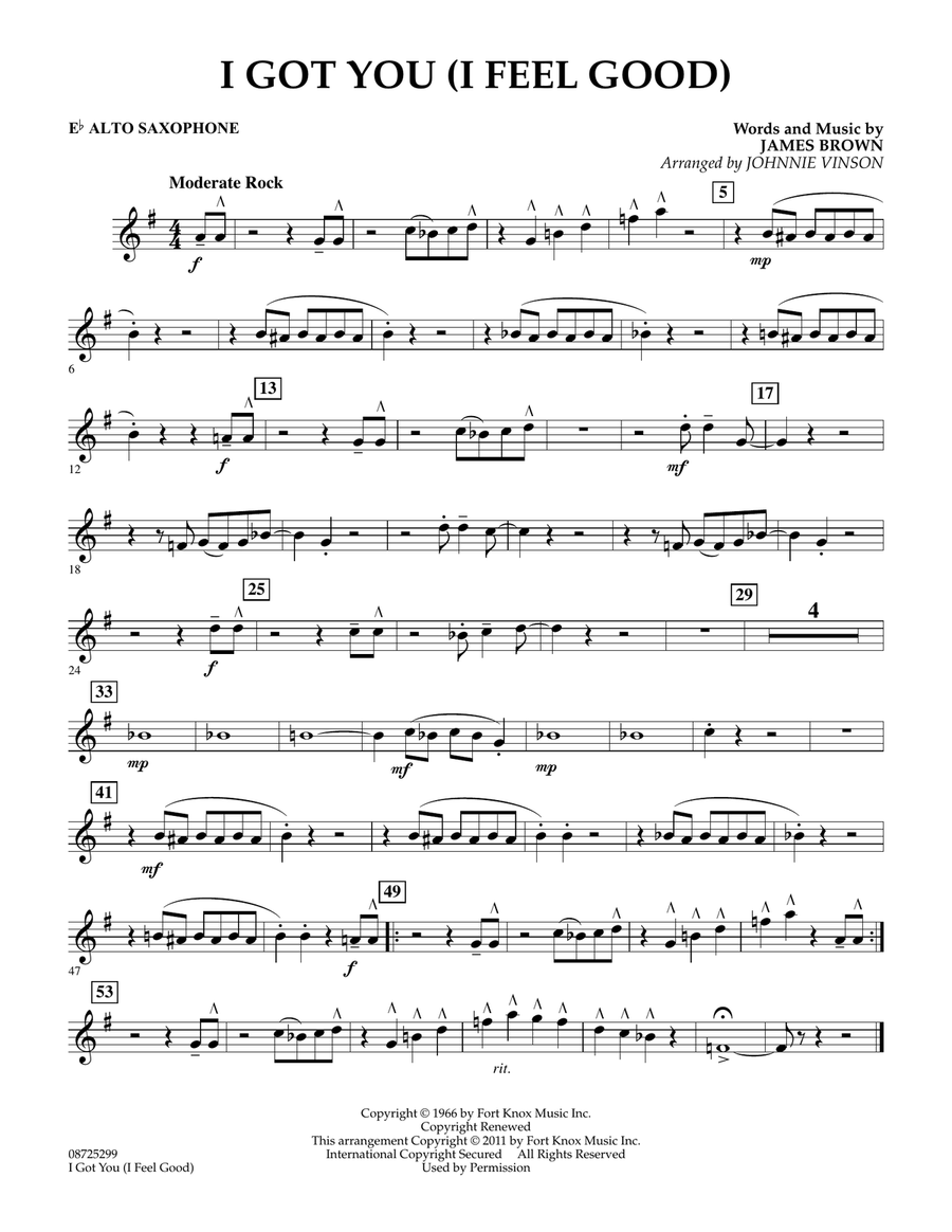 I Got You (I Feel Good) - Eb Alto Saxophone Concert Band scores gallery preview page 1