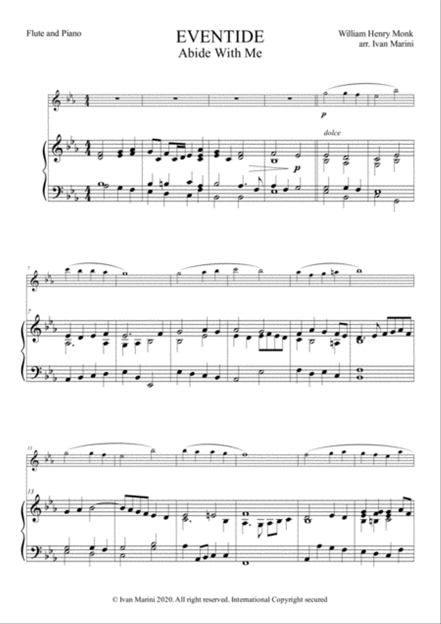 EVENTIDE (Abide With Me) - for Flute and Piano Flute Solo scores gallery preview page 2