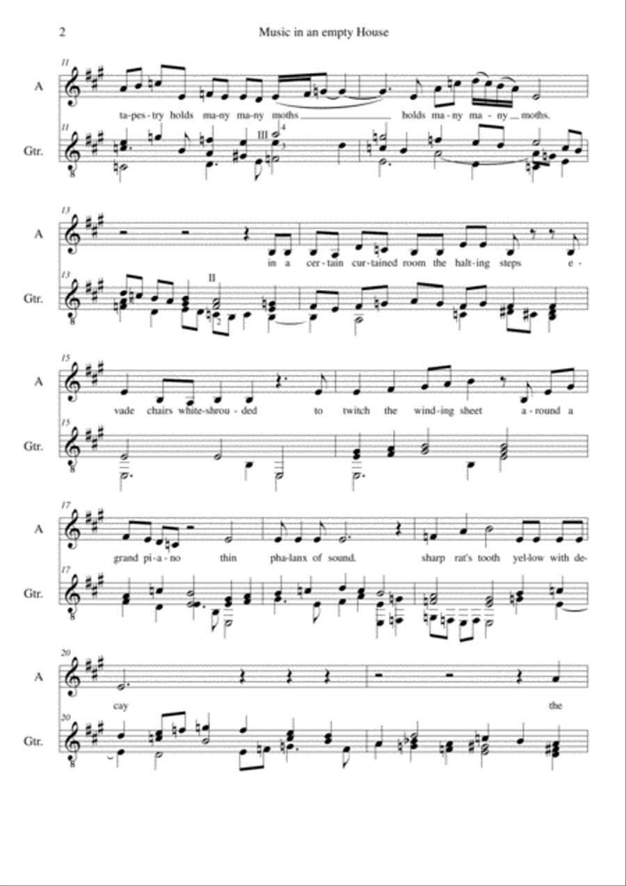 Music in an empty house (Alto Voice and Guitar) Piano, Vocal, Guitar scores gallery preview page 2