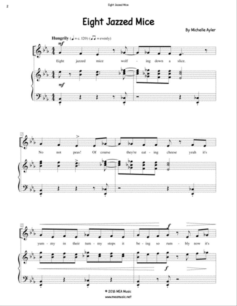 Eight Jazzed Mice Unison Choir scores gallery preview page 2