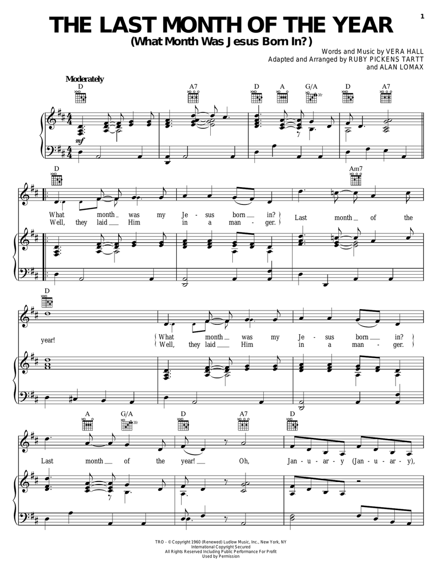 The Last Month Of The Year (What Month Was Jesus Born In?) Guitar scores gallery preview page 1
