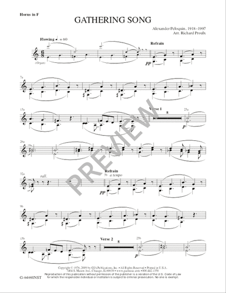 Gathering Song - Full Score and Parts Unison Choir scores gallery preview page 10