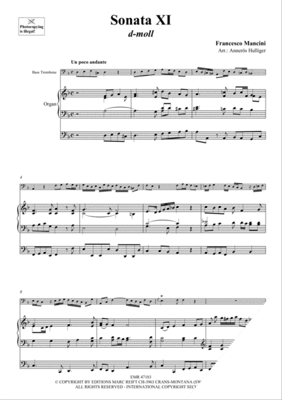 Sonata XI Sonata XI Trombone scores gallery preview page 3