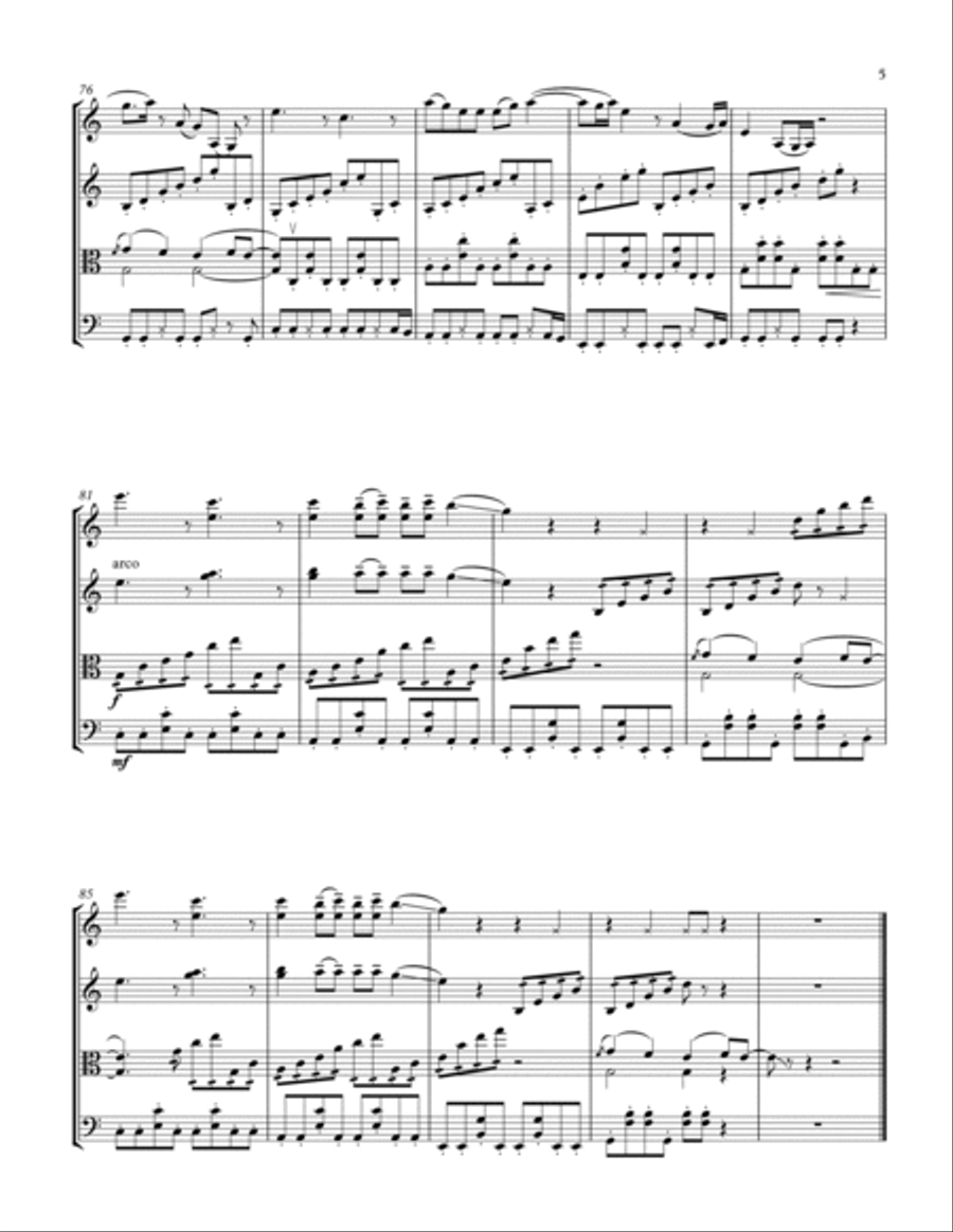 Save Your Tears Save Your Tears String Quartet scores gallery preview page 5