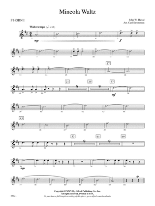 Mineola Waltz: 1st F Horn