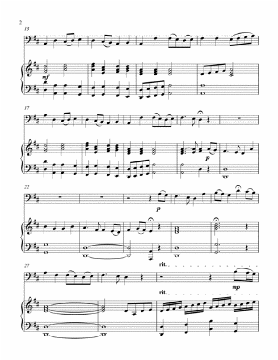 He Leadeth Me (bass C instrument solo) Euphonium scores gallery preview page 3