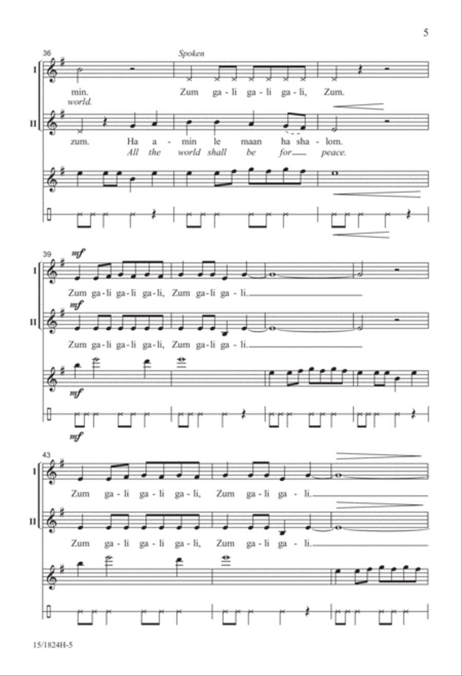 Zum Gali Gali 2-Part scores gallery preview page 5