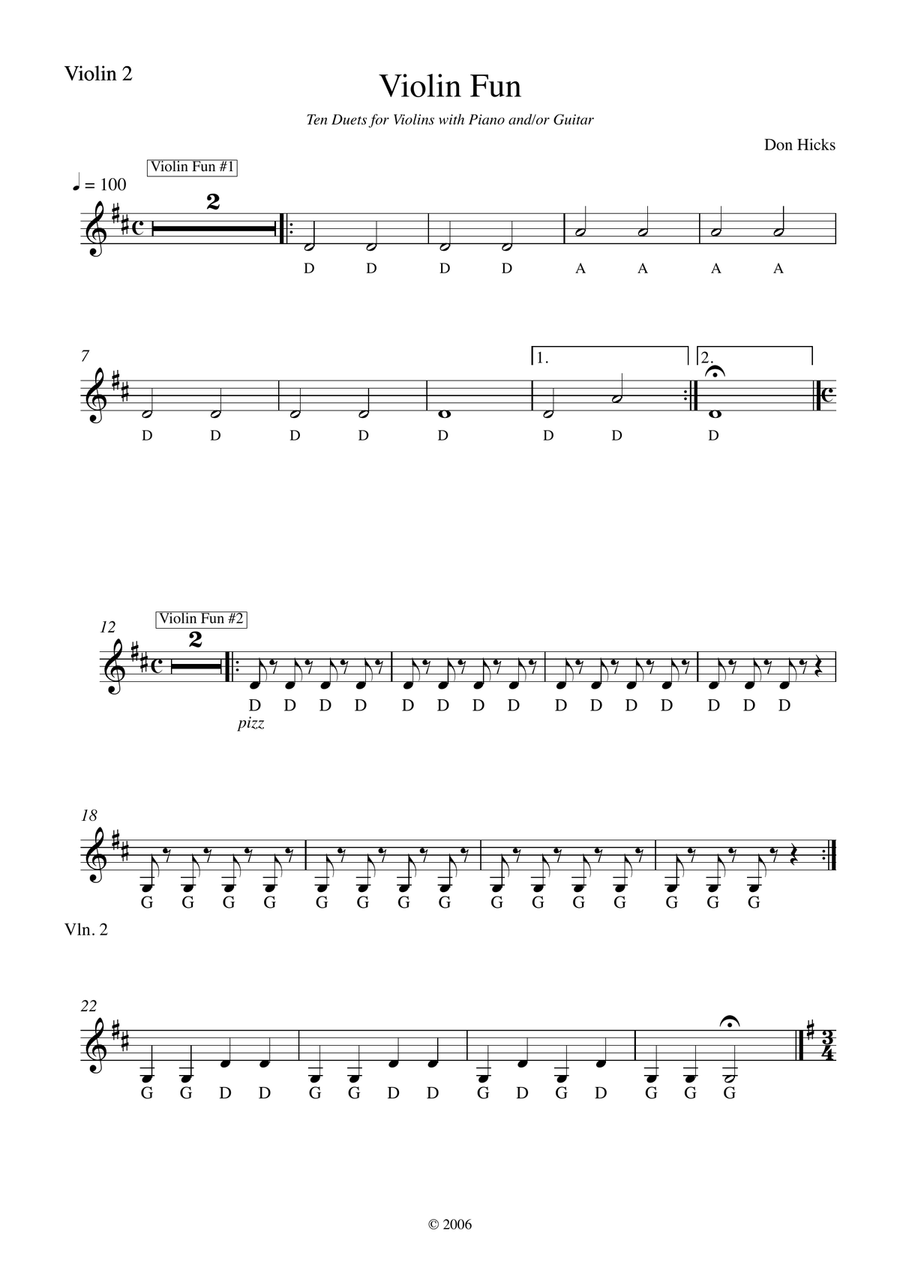 Violin Fun - Ten Easy Duets for Two Violins & Piano String Orchestra scores gallery preview page 6