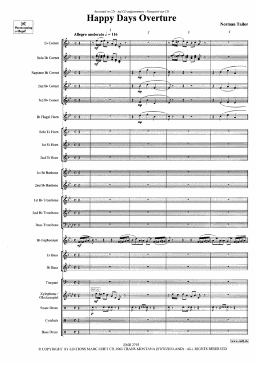 Happy Days Overture Brass Band scores gallery preview page 4