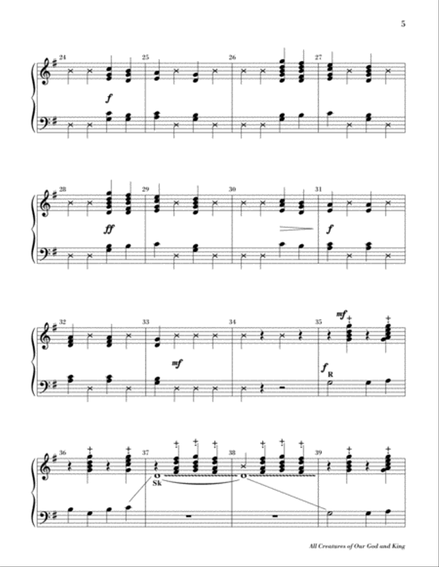 All Creatures of Our God and King 2-Octaves scores gallery preview page 4