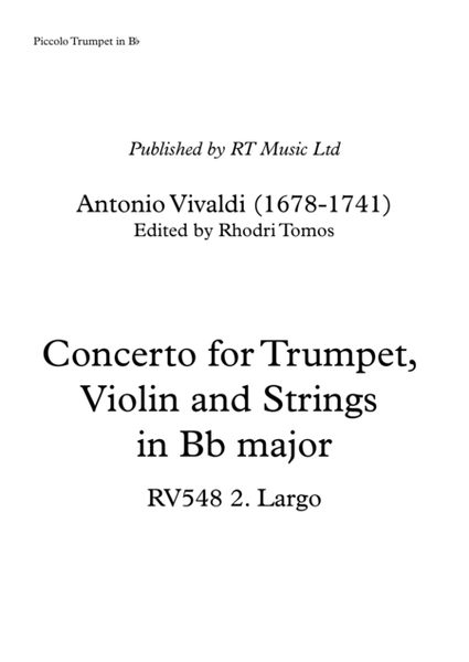 Vivaldi RV548 Concerto for Trumpet / Oboe and Violin 2. Largo.