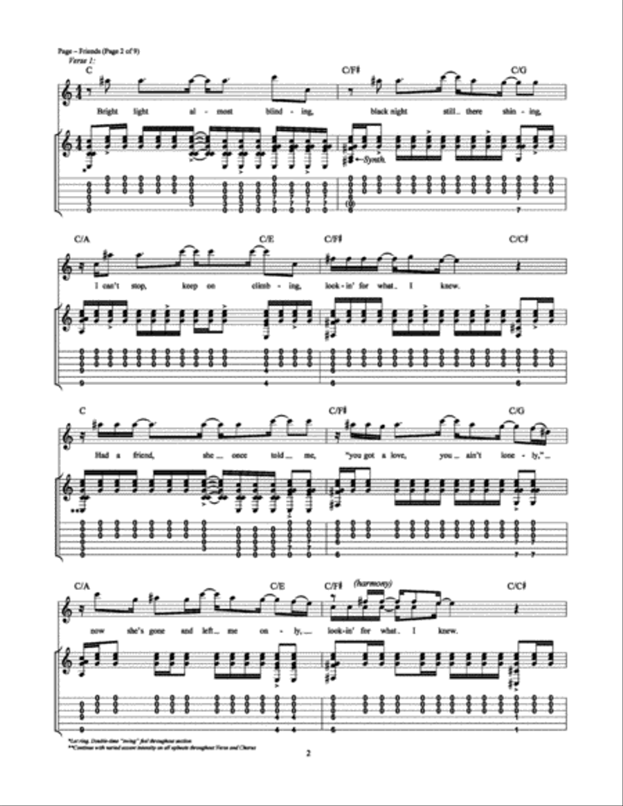 Friends Friends Guitar Tablature scores gallery preview page 2
