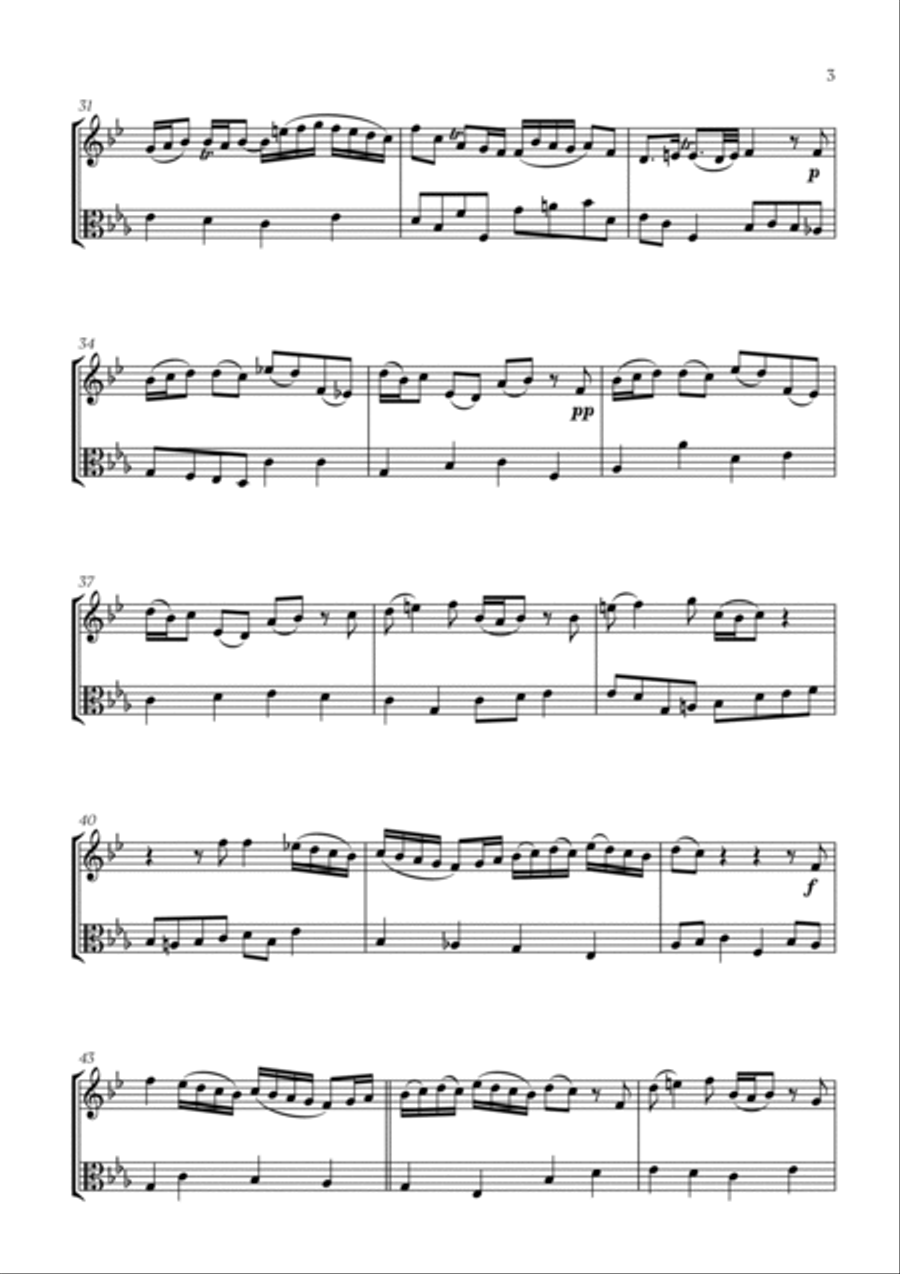 Johann Sebastian Bach - Wachet auf, ruft uns die Stimme (for French Horn and Viola) Horn scores gallery preview page 3