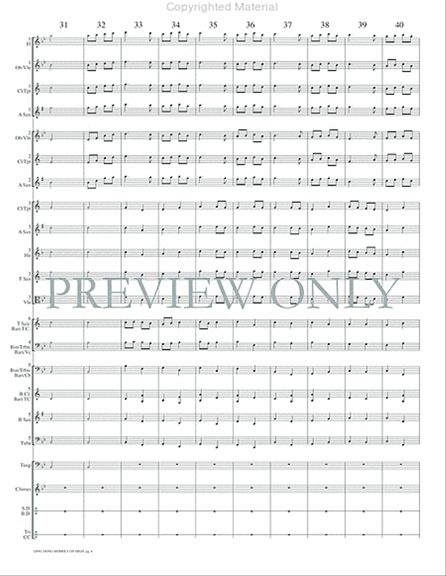 Ding Dong Merrily on High Concert Band scores gallery preview page 7
