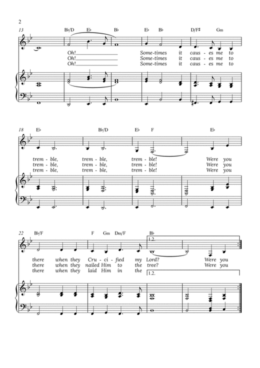 Were You There - for piano and alto in Bb major with chords image number null
