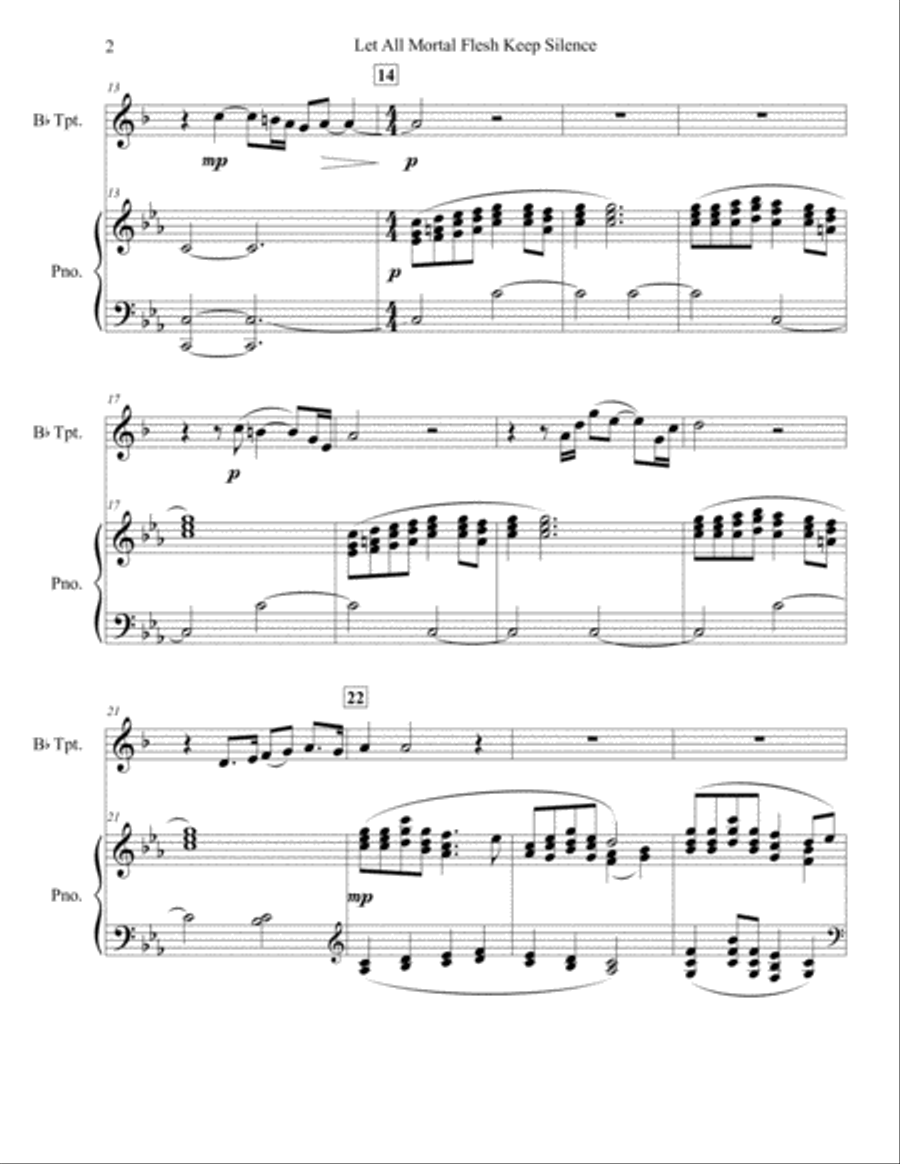 Let All Mortal Flesh Keep Silence Trumpet Solo scores gallery preview page 3