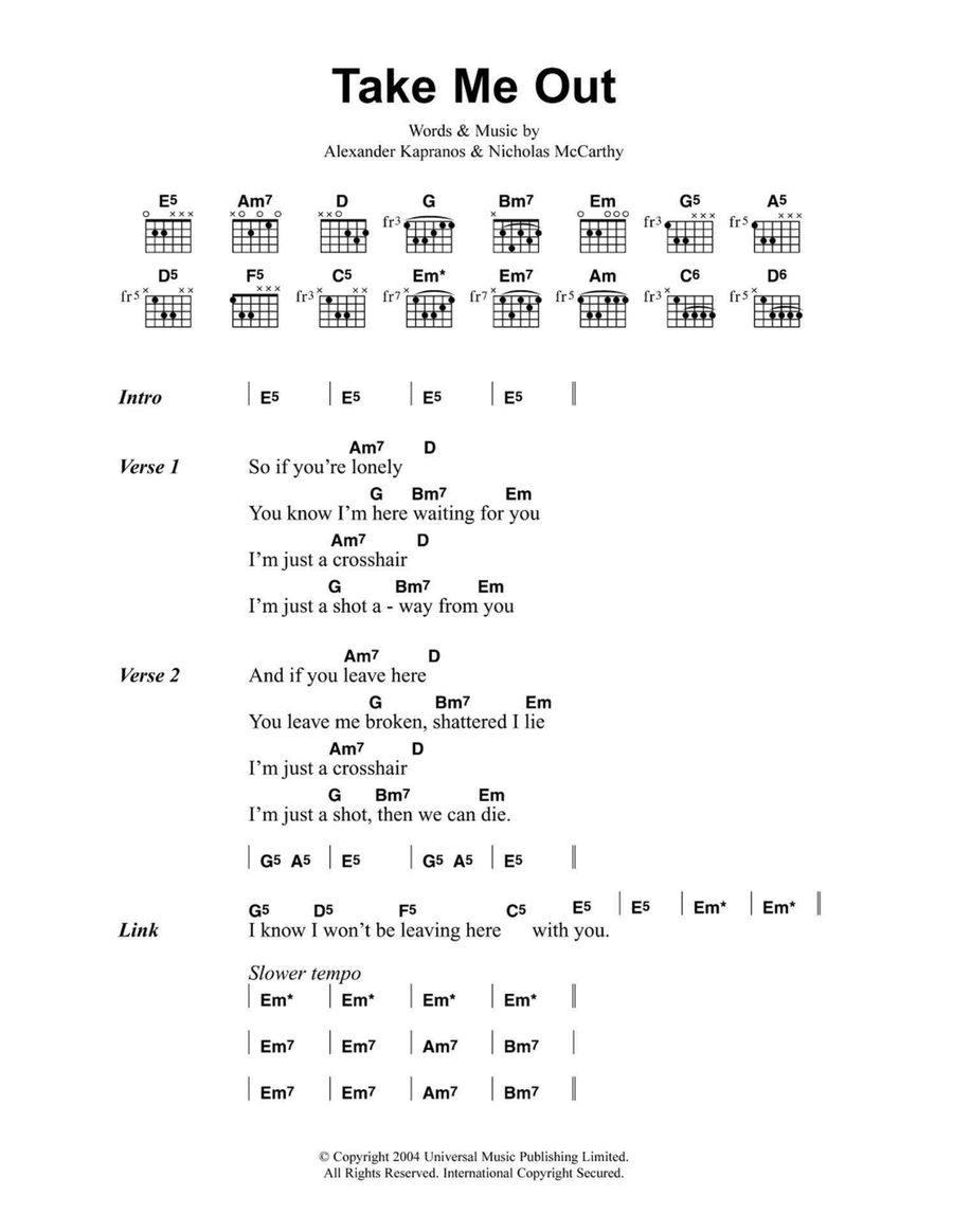 Take Me Out Take Me Out Acoustic Guitar scores gallery preview page 1