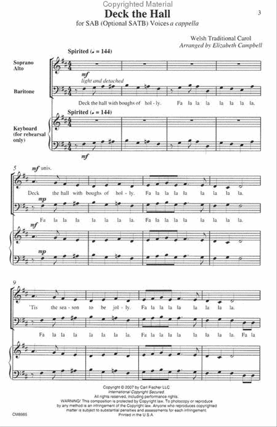 Deck the Hall 4-Part scores gallery preview page 2