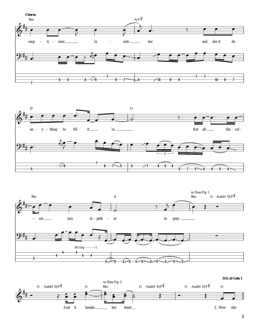 Grey Street Bass Guitar Tablature scores gallery preview page 3