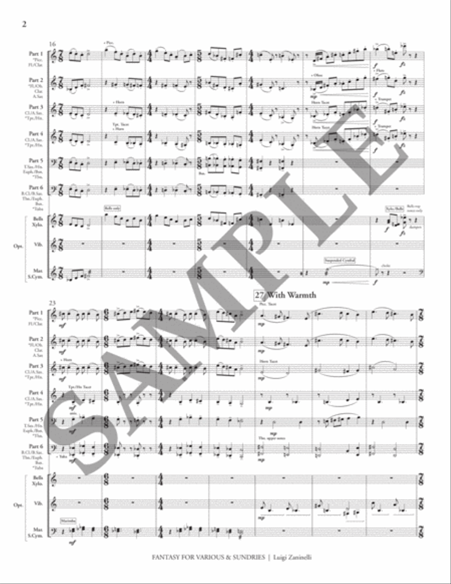 Fantasy for Various & Sundries (condensed score) Flexible/Adaptable scores gallery preview page 5