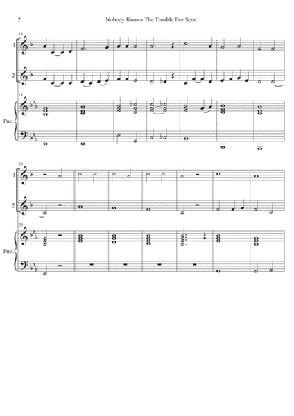 Nobody Knows The Trouble I've Seen - duet for euphoniums with piano accompaniment image number null