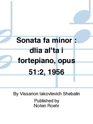 Book cover for Sonata fa minor