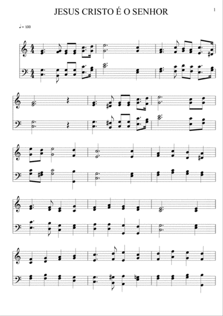 Jesus Cristo é o Senhor Jesus Cristo é o Senhor Brass Ensemble scores gallery preview page 1