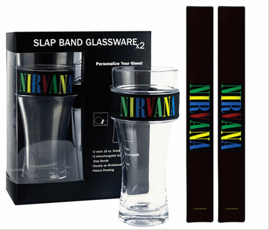 Nirvana 2-Pack Slap Band Pint Size Glassware – Multi Color Logo School and Community scores gallery preview page 2