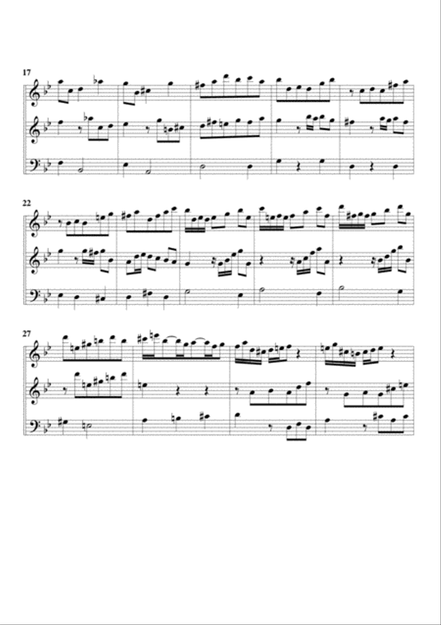 Organ trio in D minor (Breitkopf edition no.26) (arrangement for 3 recorders) image number null