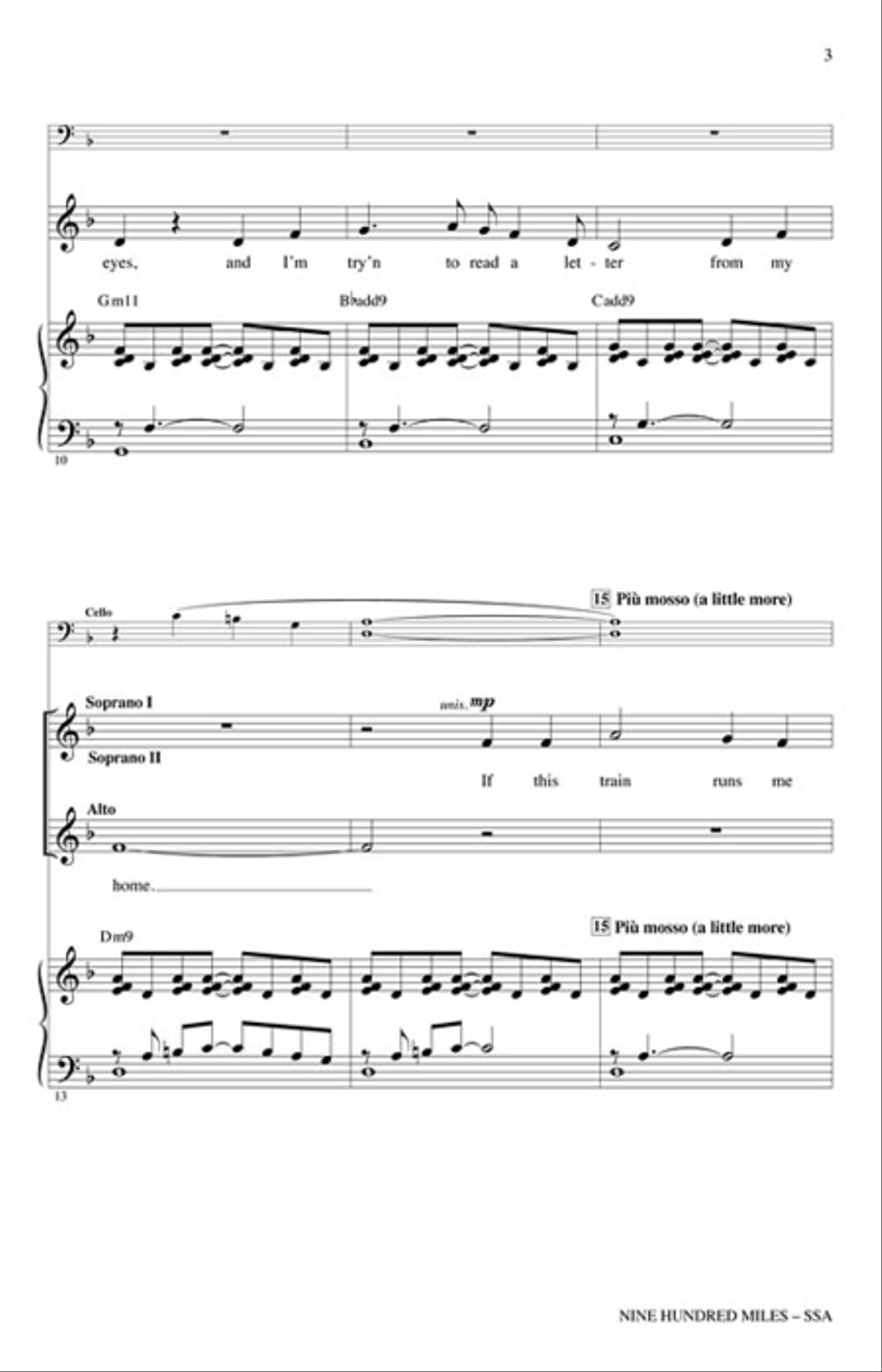 Nine Hundred Miles SSA scores gallery preview page 3