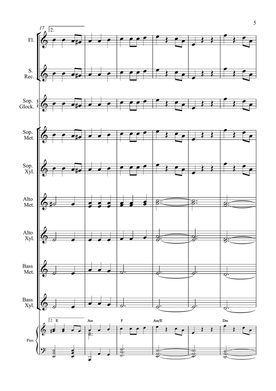 He's A Pirate Orff Instrument scores gallery preview page 5