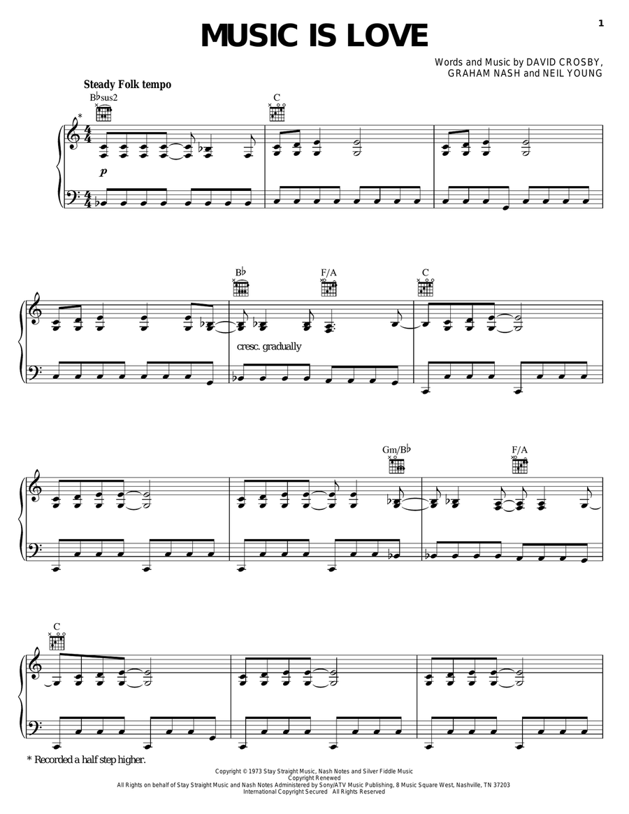Music Is Love Music Is Love Piano, Vocal, Guitar scores gallery preview page 1