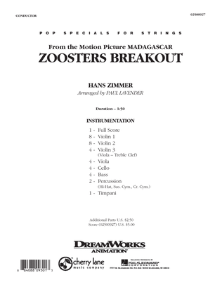 Book cover for Zoosters Breakout (from Madagascar) - Full Score