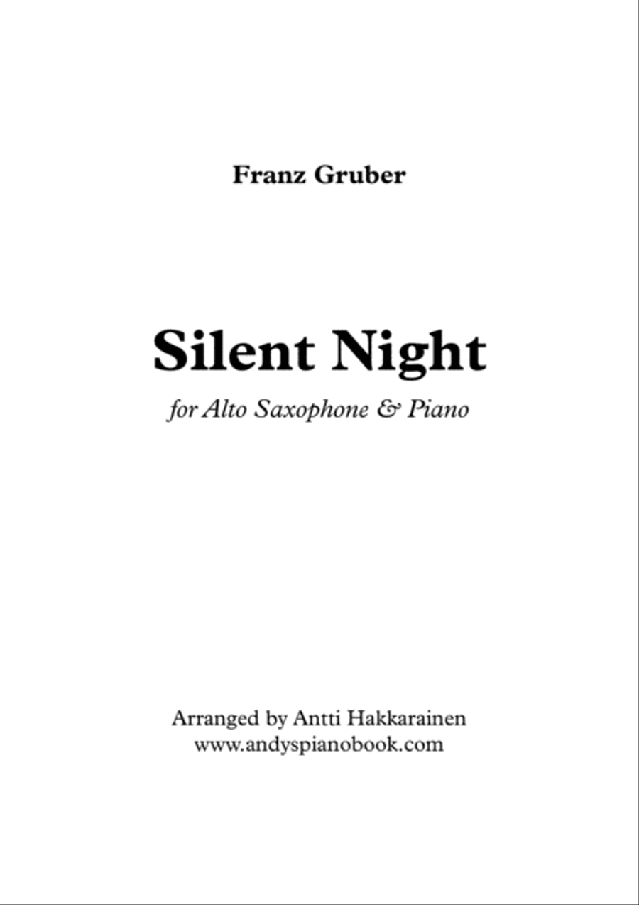 Book cover for Silent Night - Alto Saxophone & Piano