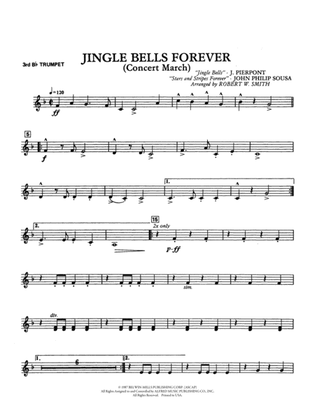 Book cover for Jingle Bells Forever (Concert March): 3rd B-flat Trumpet