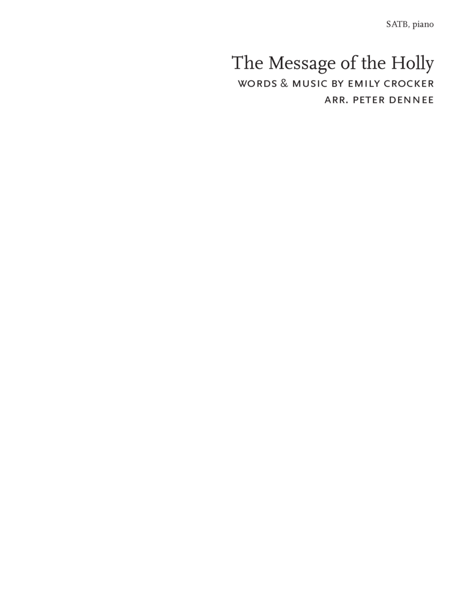 The Message Of The Holly The Message Of The Holly 4-Part scores gallery preview page 1