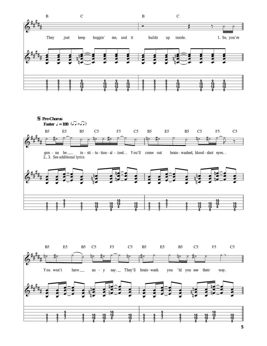 Institutionalized Institutionalized Acoustic Guitar scores gallery preview page 5