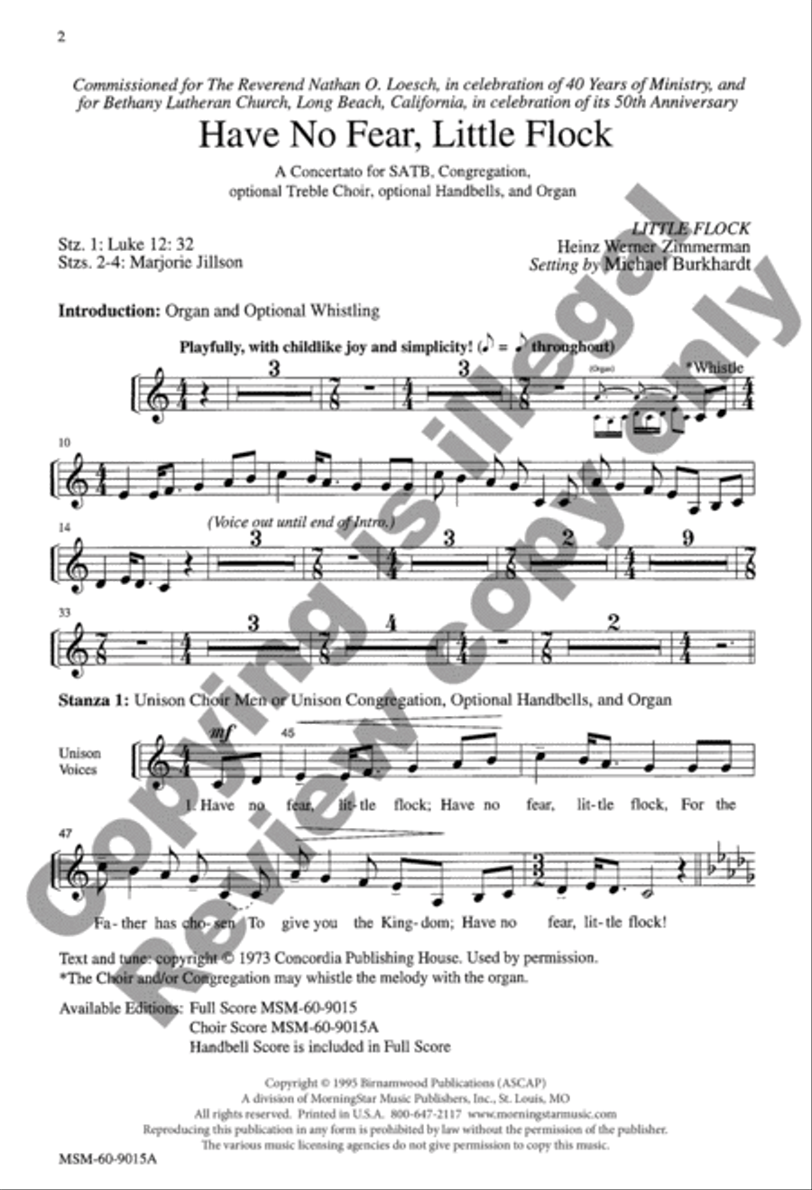 Have No Fear, Little Flock (Choral Score)