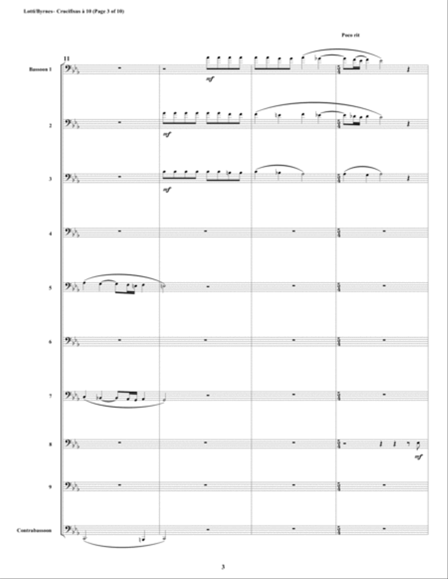 Crucifixus a 10 by Antonio Lotti (Bassoon Choir) Woodwind Ensemble scores gallery preview page 3