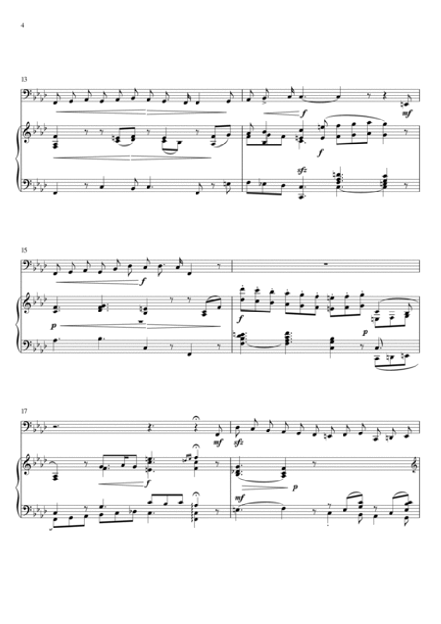 Legrenzi - Che fiero costume (Piano and Tuba) Small Ensemble scores gallery preview page 4