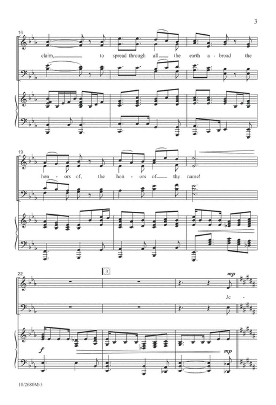 O For a Thousand Tongues to Sing! Divisi scores gallery preview page 4