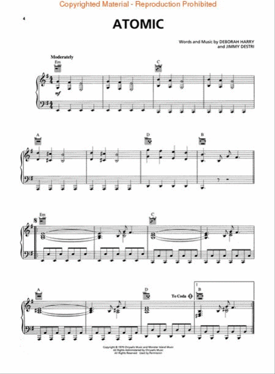 The Best of Blondie The Best of Blondie Piano, Vocal, Guitar scores gallery preview page 2