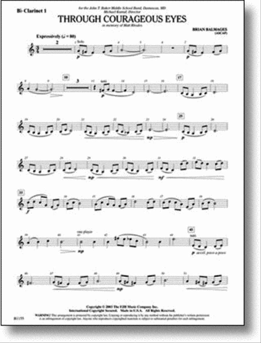 Through Courageous Eyes Concert Band scores gallery preview page 1