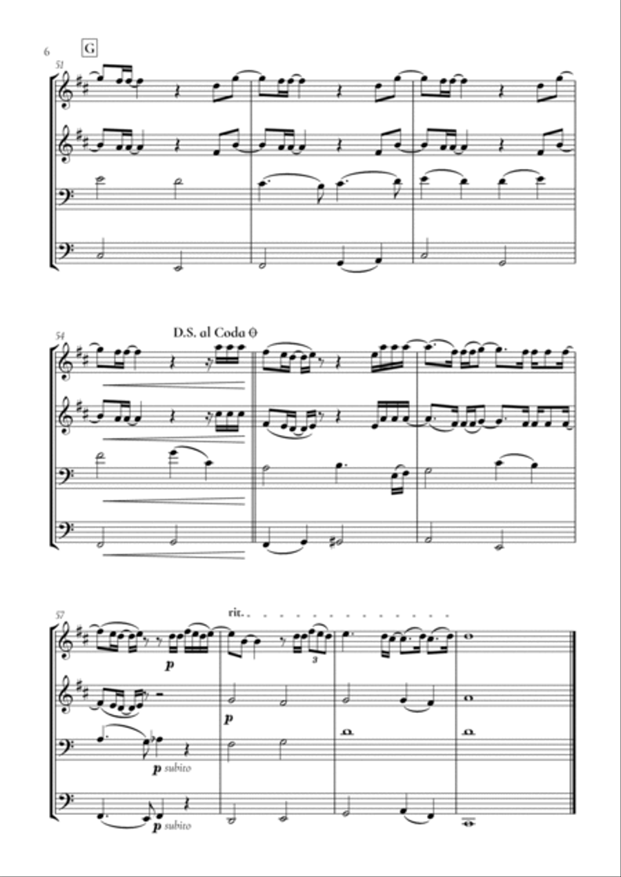 When We Were Young Brass Quartet scores gallery preview page 6