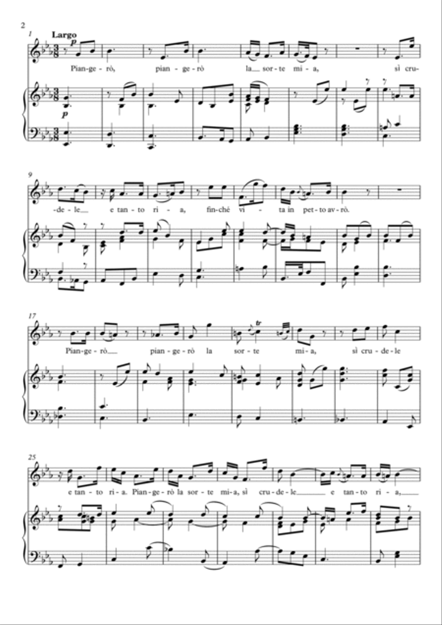 Piangerò la sorte mia - Giulio Cesare (Eb Major) Soprano Voice scores gallery preview page 3