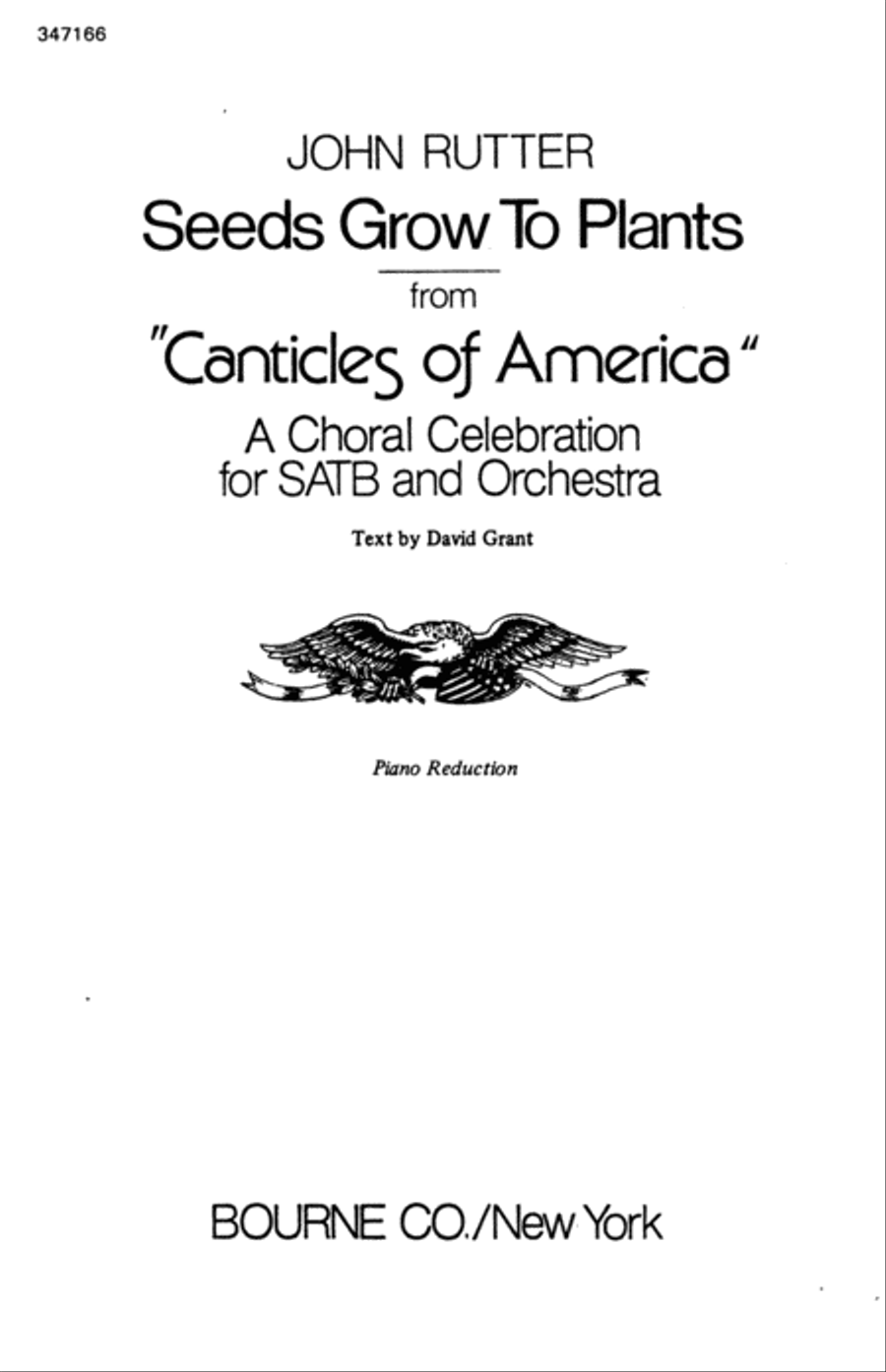 Seeds Grow To Plants (from 'Canticles of America') 4-Part scores gallery preview page 1